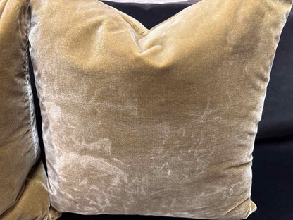 Pair of Antique Gold Velvet Accent Pillows