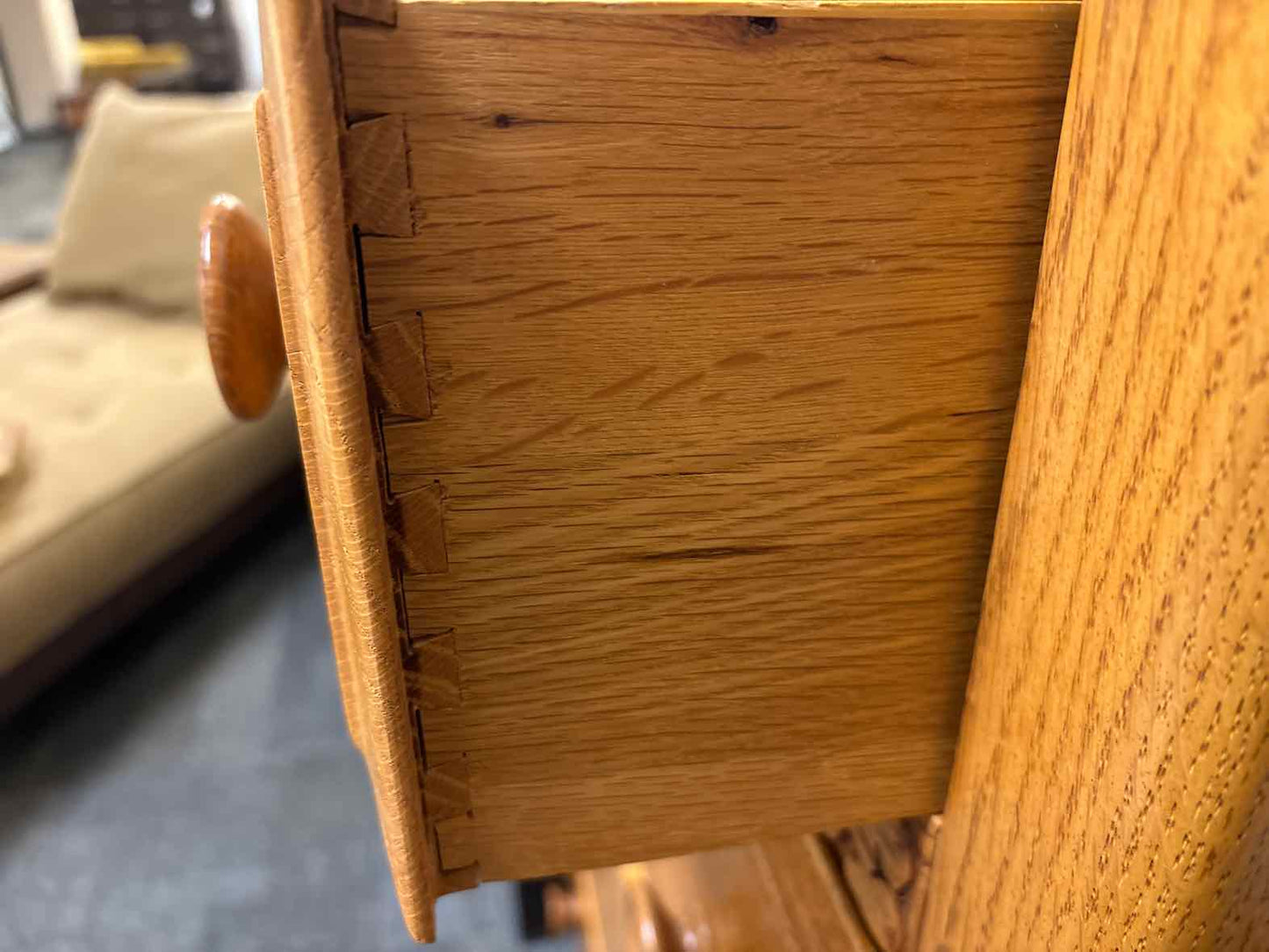 Carved Oak 4-Drawer Dresser