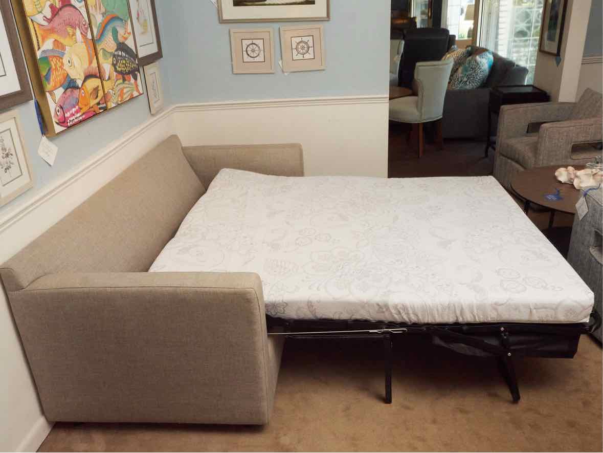 Crate & Barrel  'Barrett II'  Dove Gey Track Arm Queen Sleeper Sofa