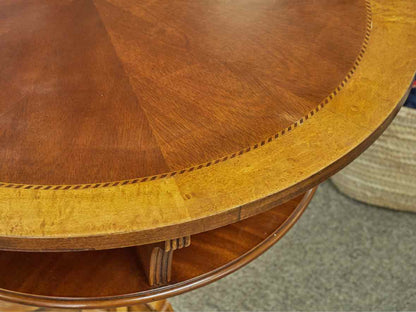 Inlaid Mahogany Revolving Accent Table