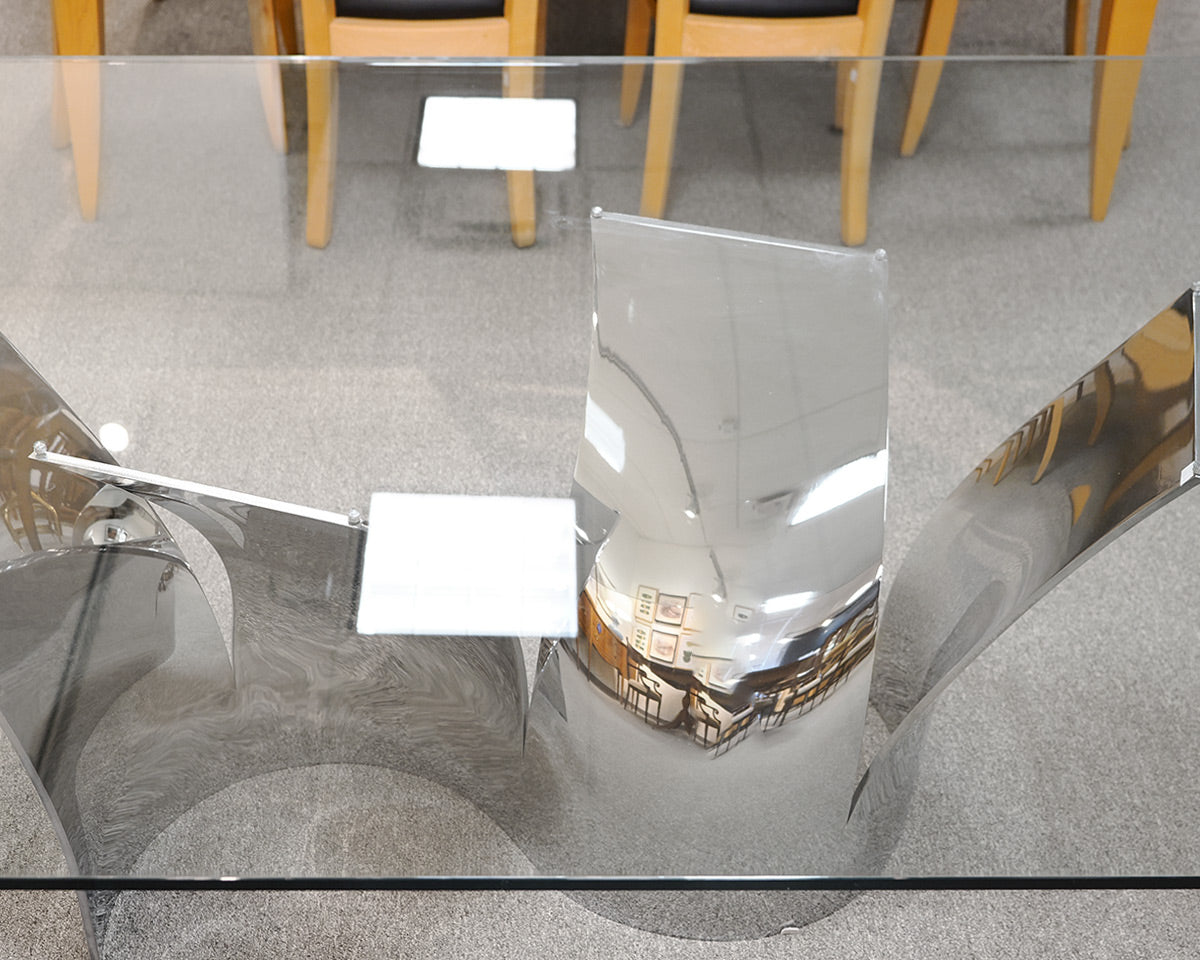 Roche Bobois Voiles Glass Top Dining Table