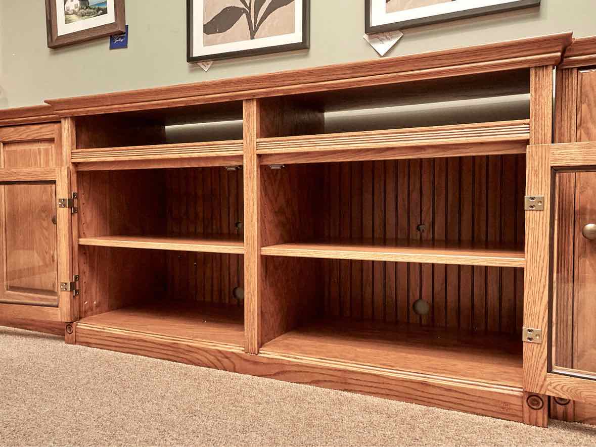 Unfinished Business Oak 3 Piece Media Console Furniture