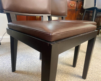 Pair of Holly Hunt Mahogany & Chocolate Dining Chairs