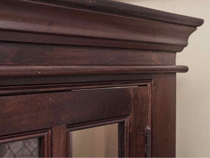 Espresso Finish 4 Window Pane Display Cabinet/Bookcase