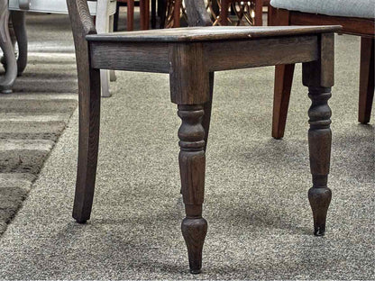 RH 19th C. Oak Baluster Dining Table & Set of 6 English Schoolhouse Side Chairs