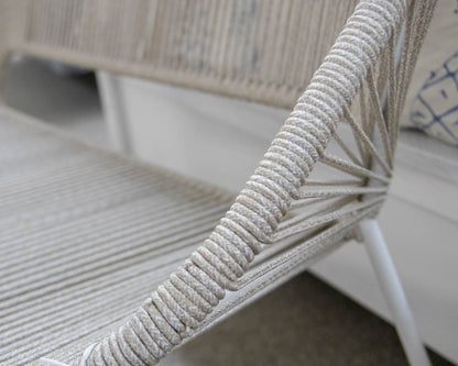 Mid-Century Modern Style Cord Wrapped Settee on Metal Frame