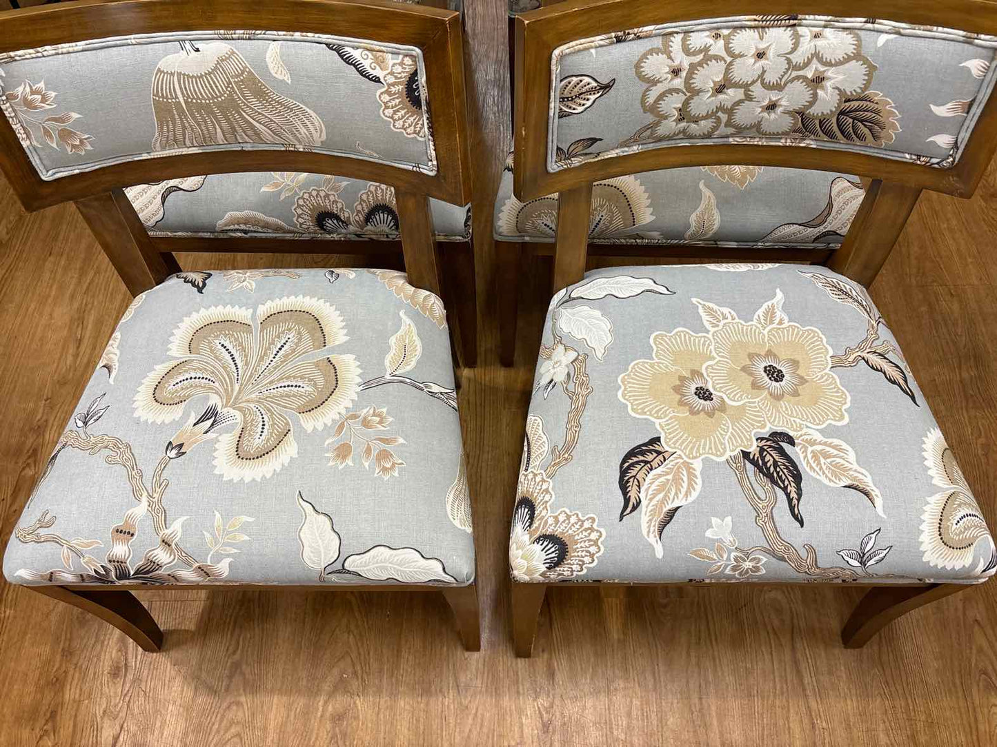 Set of 6 Floral Print Dining Chairs