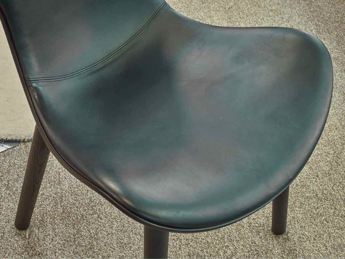 B&B Italia ' Papilio Shell' Black Leather Dining Chairs
