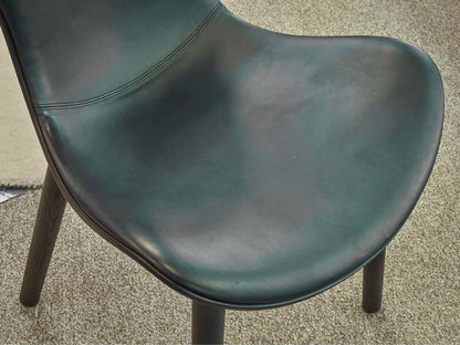B&B Italia ' Papilio Shell' Black Leather Dining Chairs