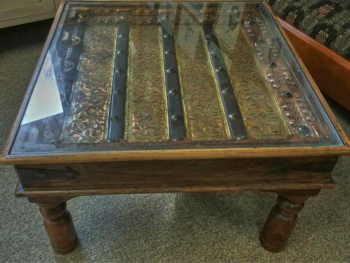 Bench Made Reclaimed Wood Carved Cocktail Table