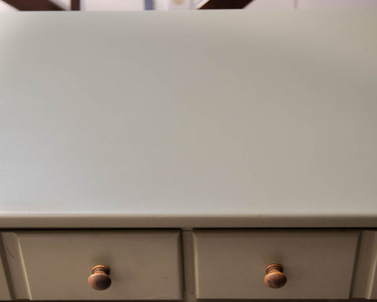 Six  Drawer Dresser In Sage Green Finish W/ Wood Knobs