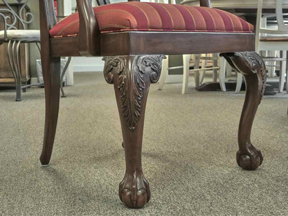 Ethan Allen Banded Mahogany Dining Table & Set of 8 Chairs