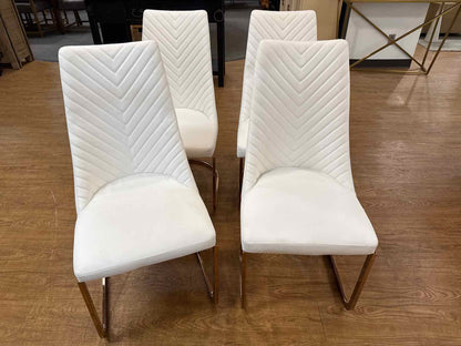Set Of 4 White Dining Chairs