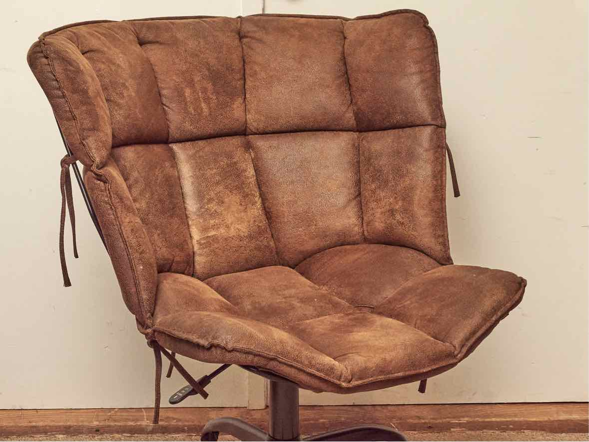 Pottery Barn Faux Suede 'Tobacco' Glove Swivel Office Chair
