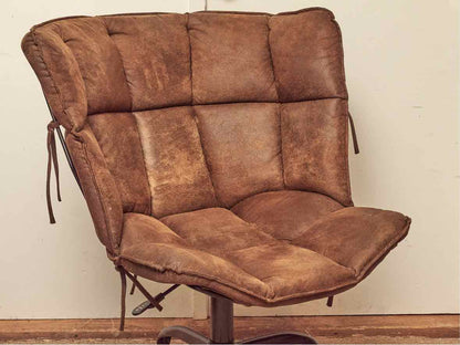 Pottery Barn Faux Suede 'Tobacco' Glove Swivel Office Chair