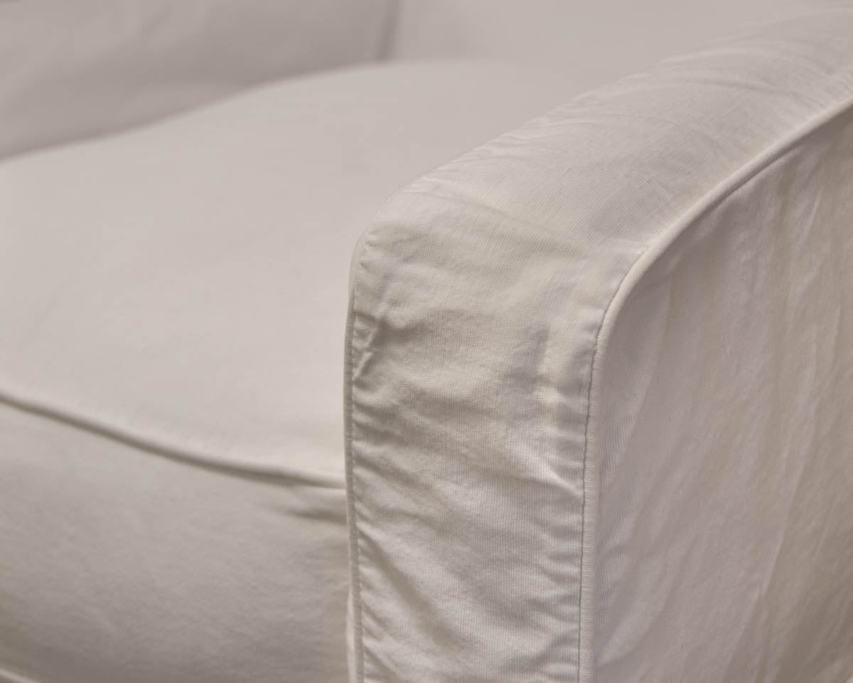 Pair of Lee Industries Slip Covered Swivel Chairs