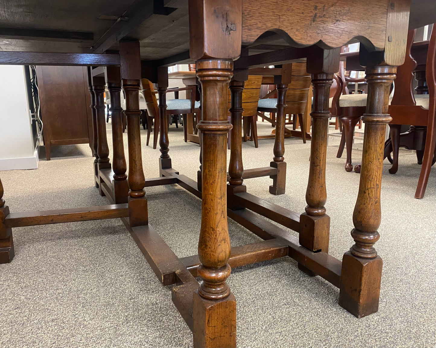 English Oak Oval Gate Leg Harvest Dining Table