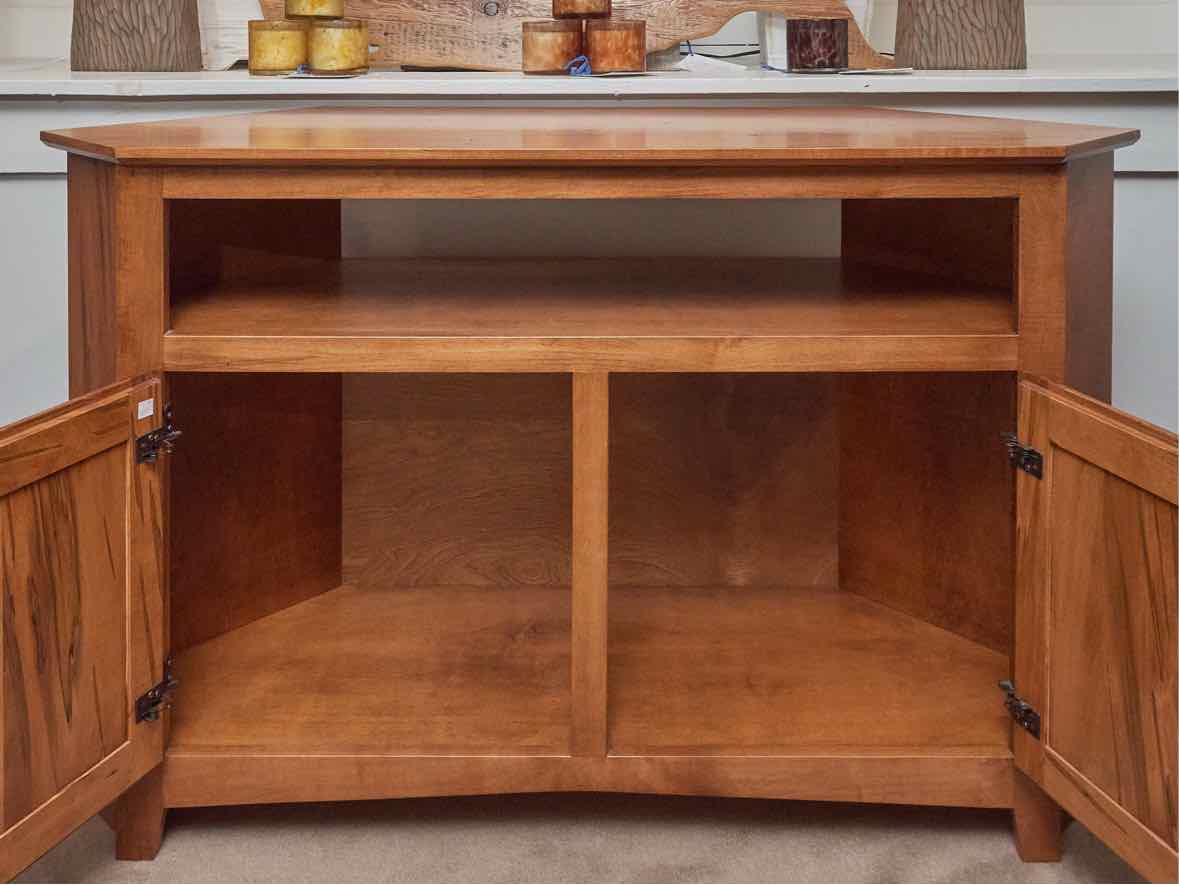 Custom Corner' Wormy Maple' 2 Raised Panel  Doors  Media Furniture