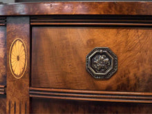 Southampton Banded Mahogany Demilune Accent Chest with Burlwood Inlay