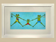 'Summer Splash IV' White Frame Double Matted Watercolor Print
