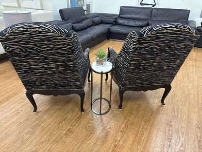 Caracole Pair of Zebra Wing Chairs