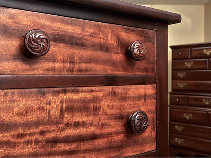 Paine Furniture Cherry 6 Drawer Carved Wooden Knobs  Chest