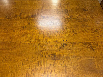 Stephen Plaud Square Tiger Maple Dining Table with 4 Drawers