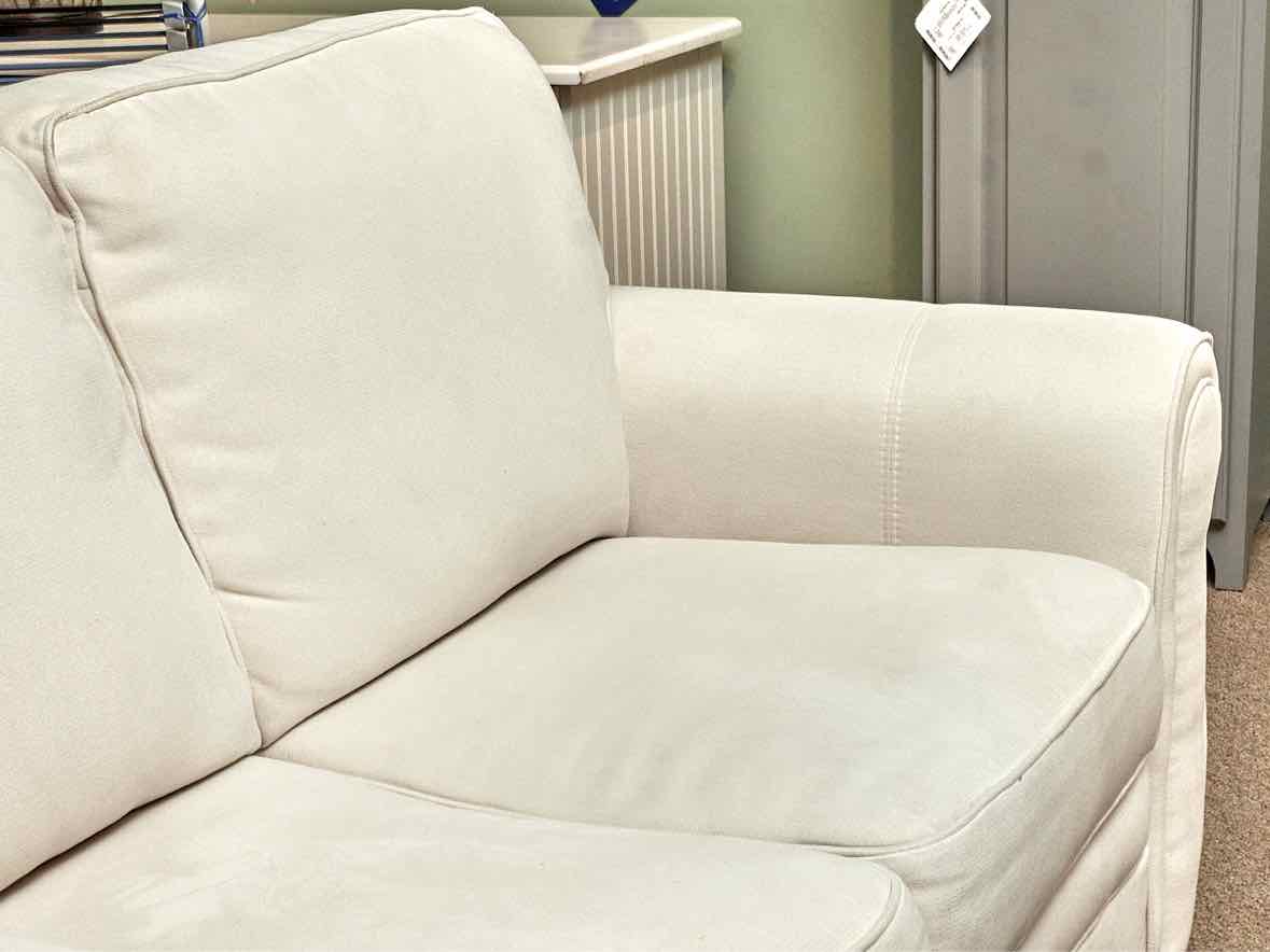 Ivory Upholstered  Rolled Arm Loveseat
