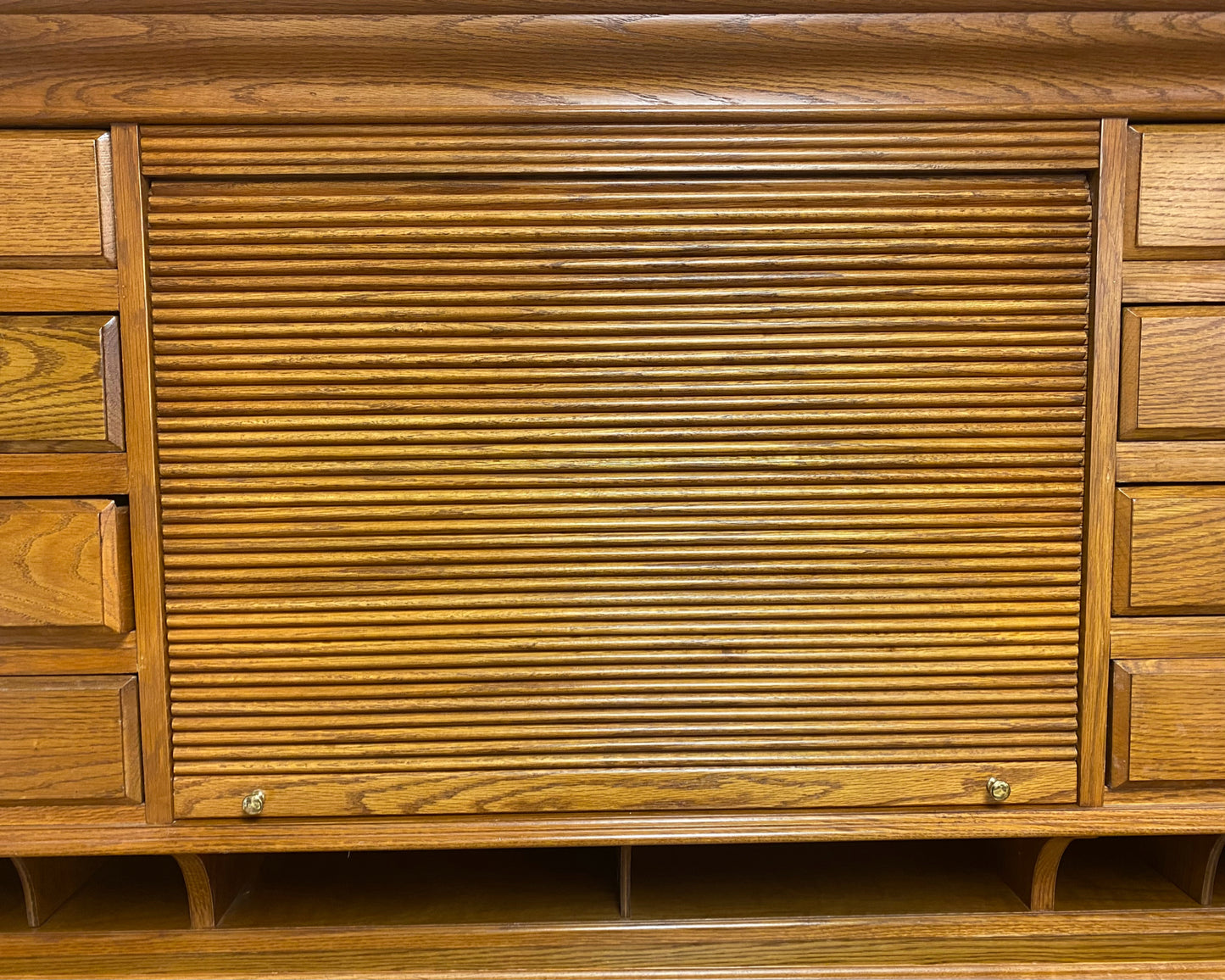 National Mt. Airy Three Piece Oak Roll Top Desk