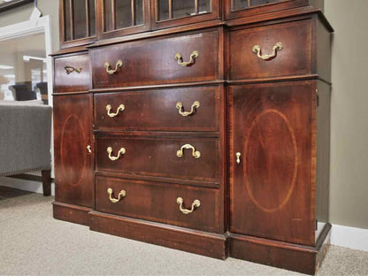 Union National Inlaid Mahogany Breakfront