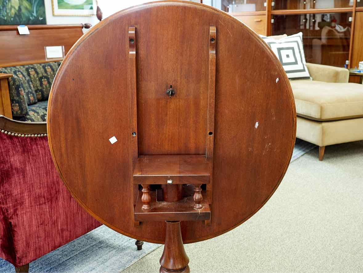 Solid Mahogany Birdcage Tilt Top Table