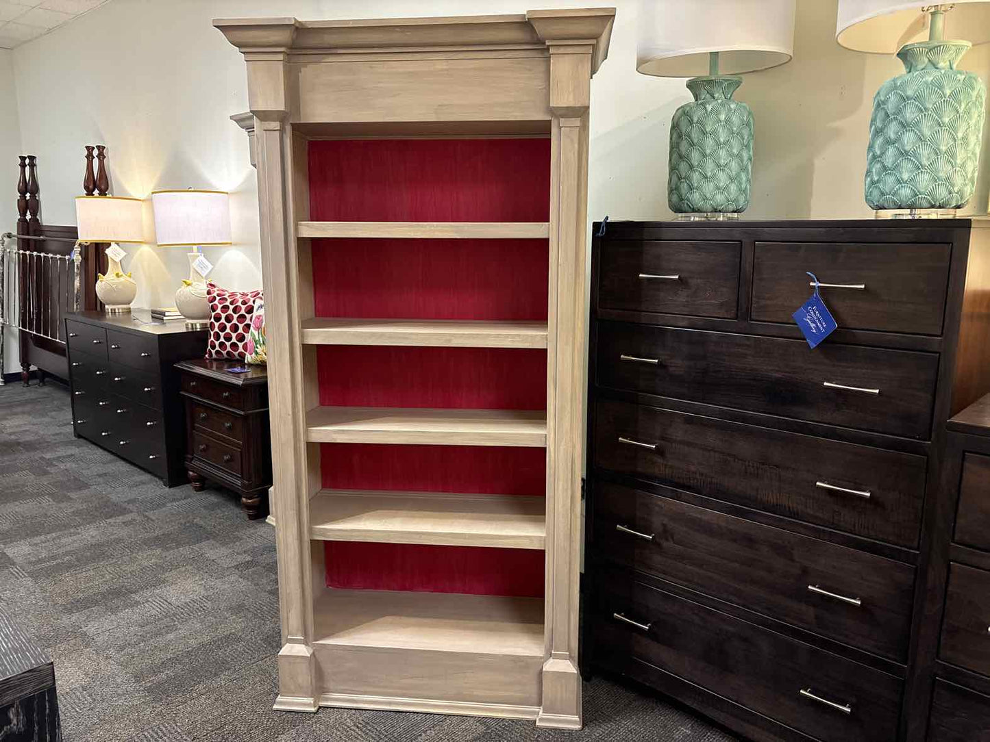 Painted Grey 4-Shelf Bookcase