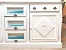 White Finish 5 Drawer 2 Door  Sideboard