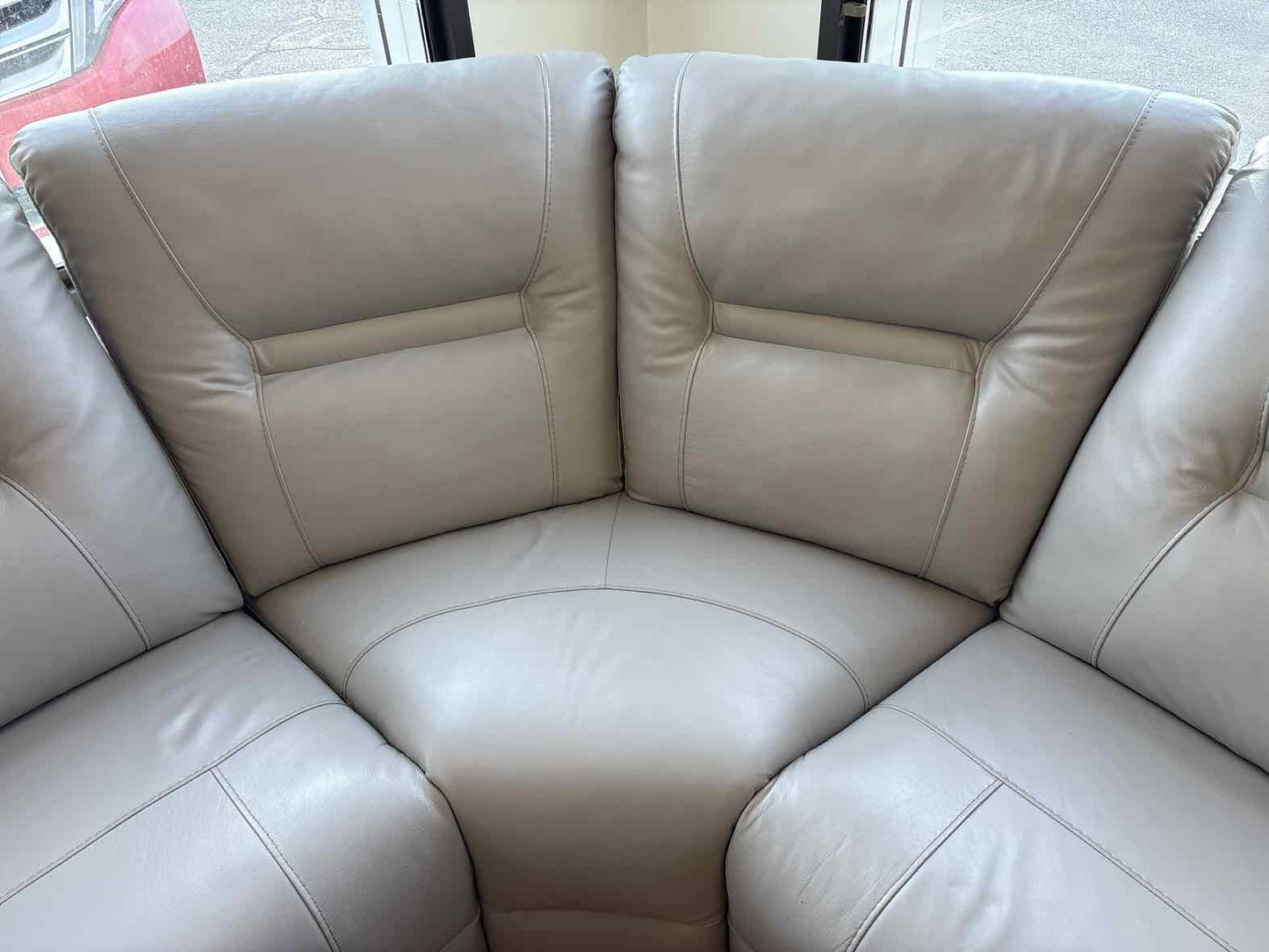 Kuka Home Grey Leather Power Reclining Sectional