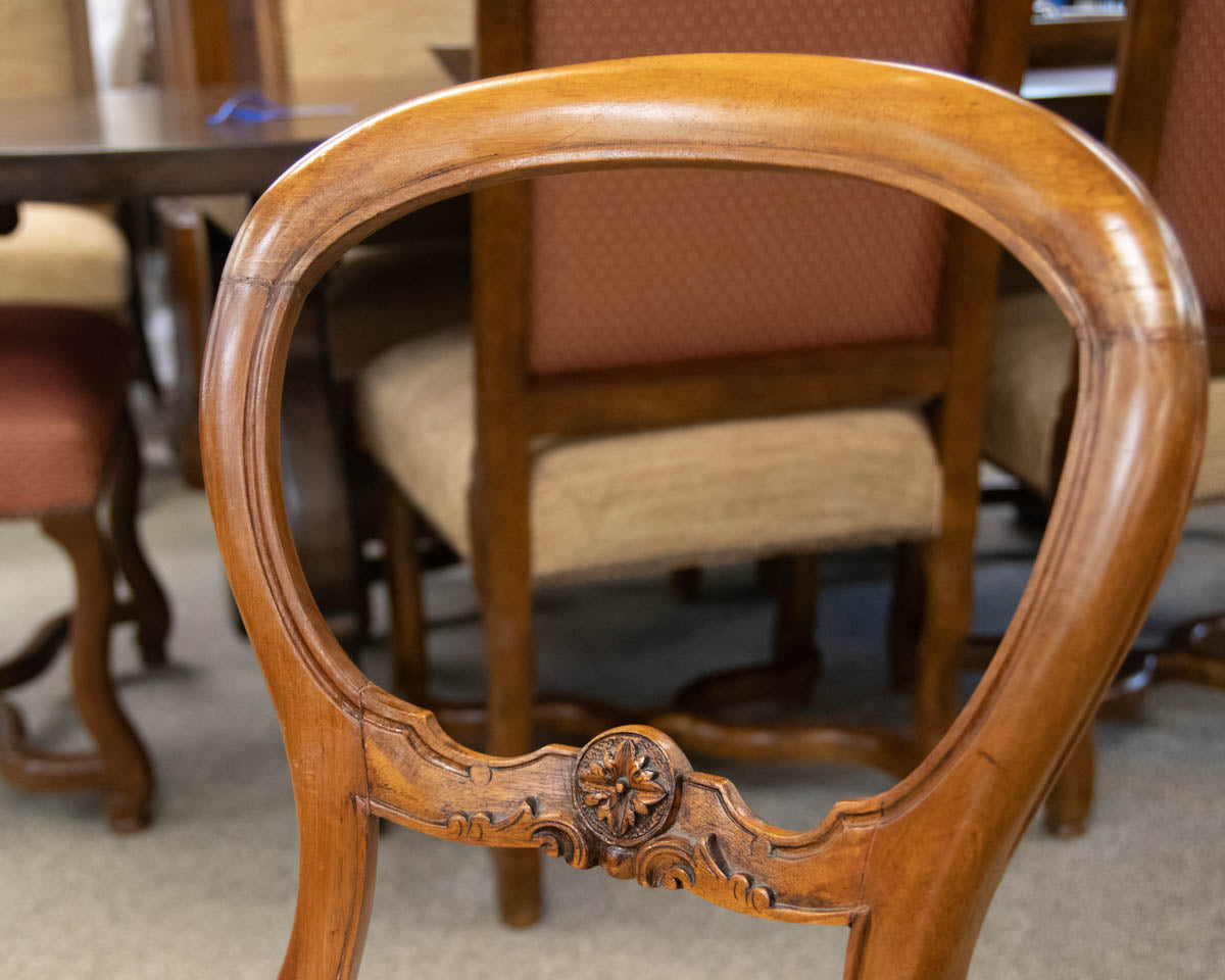 Set of Four Antique French Yewood Dining Chairs