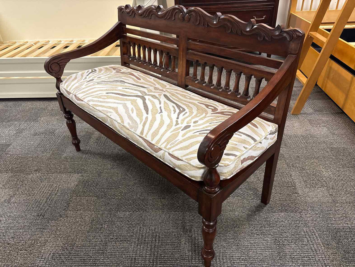 Furniture Classics Ltd. Carved Mahogany Bench