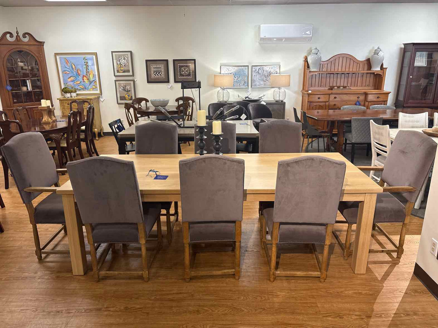 RH Set of 8 Empire Camelback Dining Chairs