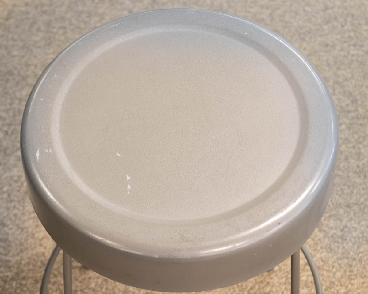 Pair of Silver Finish Metal Counter Stools