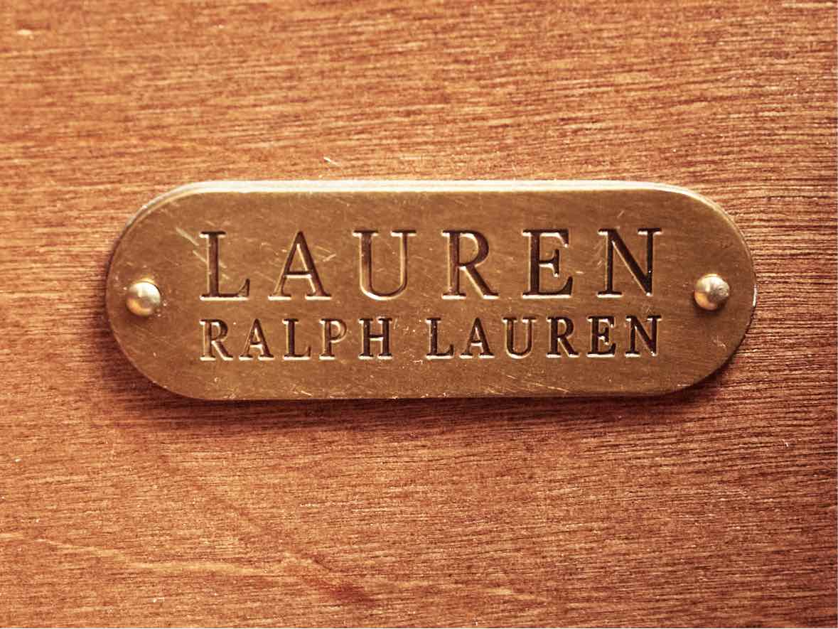 Ralph Lauren Mahogany  Side Table on Casters