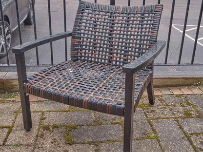Frontgate Outdoor Set 'Isloa' Black Aluminum & Black Walnut Wicker