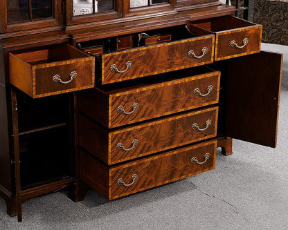 Inlaid Regency Style Mahogany Breakfront