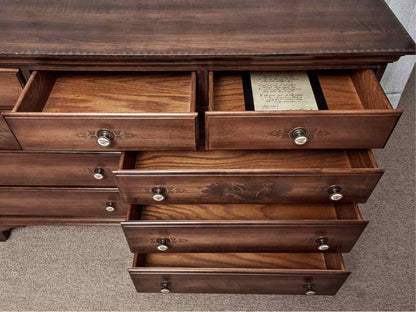 Hitchcock  Maple 9 Drawer Dresser with Stenciling