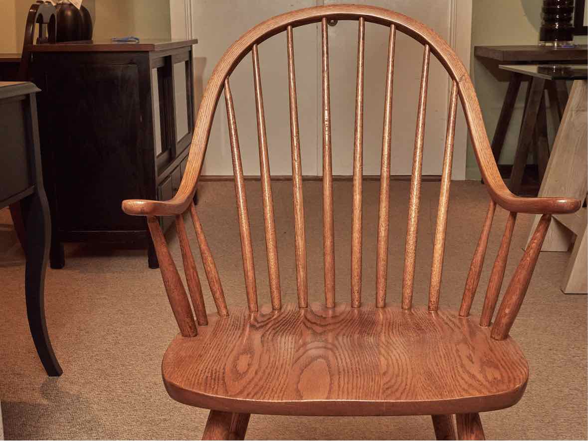 Oak Dining Table & 6  Bow Back Chair Set