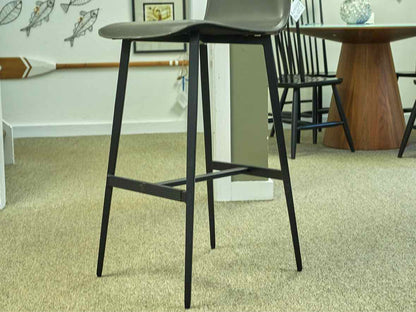 Room & Board Hirsch Set of 3 Bar Stools in Grey Leather