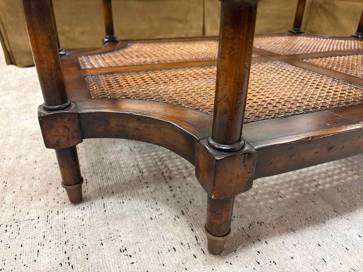 Cut Corner Glass Top Cocktail Table
