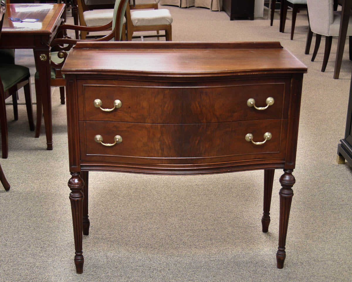 Inlaid Mahogany Two Drawer Console
