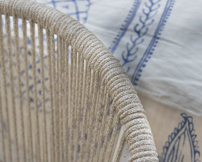 Mid-Century Modern Style Cord Wrapped Settee on Metal Frame