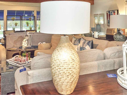 Urn Shape Mother of Pearl Fish Motif Table Lamp