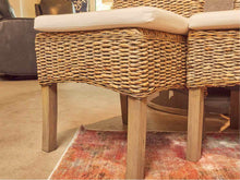 Pair Of  Banana Leaf Dining Chairs With Pads