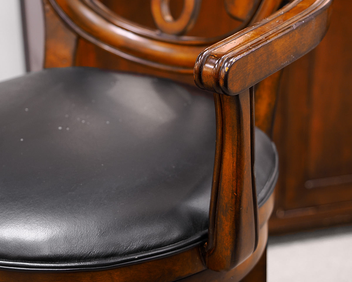 Set of 2 Swivel Bar Stools With Arms